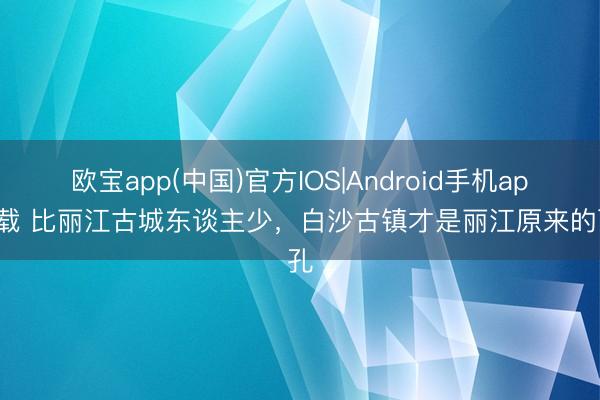 欧宝app(中国)官方IOS|Android手机app下载 比丽江古城东谈主少，白沙古镇才是丽江原来的面孔