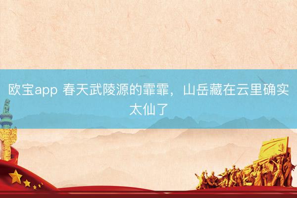 欧宝app 春天武陵源的霏霏，山岳藏在云里确实太仙了