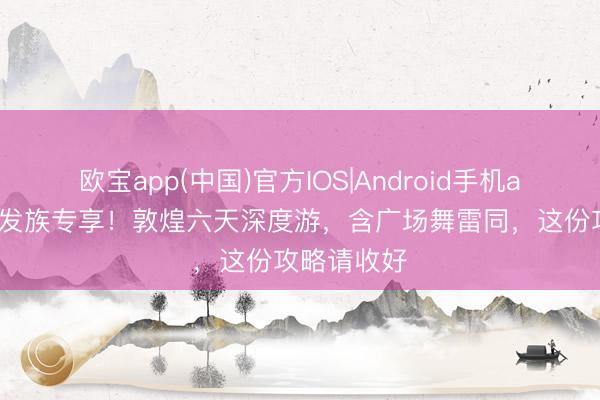 欧宝app(中国)官方IOS|Android手机app下载 银发族专享！敦煌六天深度游，含广场舞雷同，这份攻略请收好