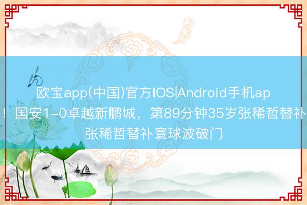 欧宝app(中国)官方IOS|Android手机app下载 绝杀！国安1-0卓越新鹏城，第89分钟35岁张稀哲替补寰球波破门