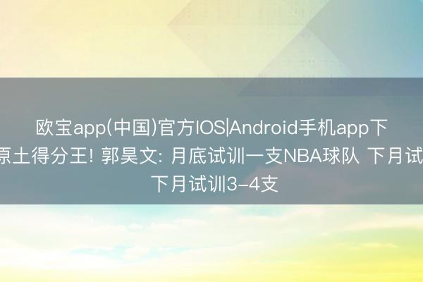 欧宝app(中国)官方IOS|Android手机app下载 CBA原土得分王! 郭昊文: 月底试训一支NBA球队 下月试训3-4支