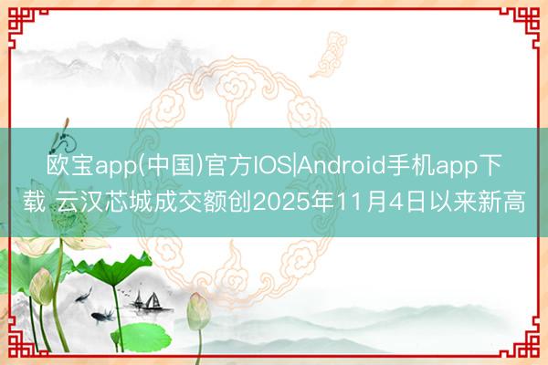欧宝app(中国)官方IOS|Android手机app下载 云汉芯城成交额创2025年11月4日以来新高