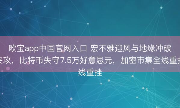 欧宝app中国官网入口 宏不雅迎风与地缘冲破夹攻，比特币失守7.5万好意思元，加密市集全线重挫