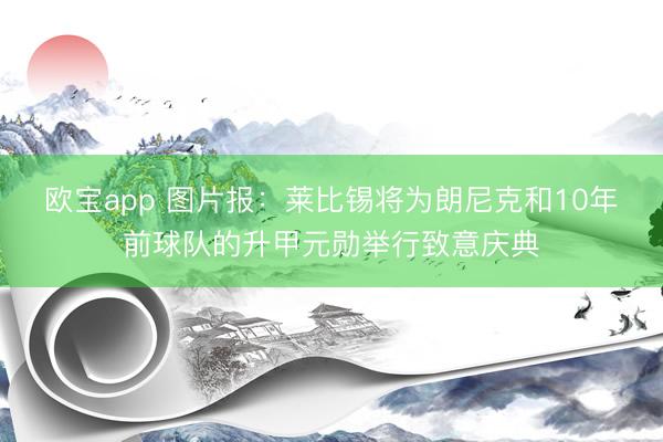 欧宝app 图片报：莱比锡将为朗尼克和10年前球队的升甲元勋举行致意庆典