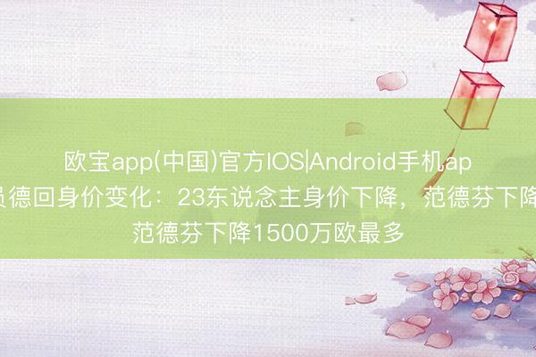 欧宝app(中国)官方IOS|Android手机app下载 热刺球员德回身价变化：23东说念主身价下降，范德芬下降1500万欧最多